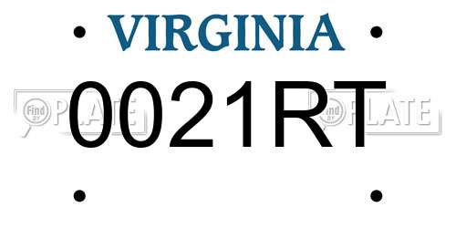 0021RT Virginia License Plate
