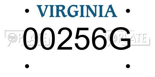 00256G Virginia License Plate