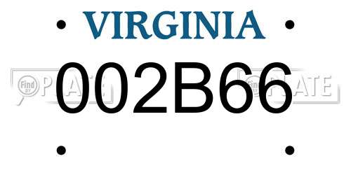 002B66 Virginia License Plate