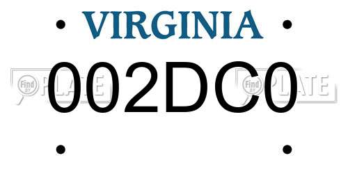 002DC0 Virginia License Plate