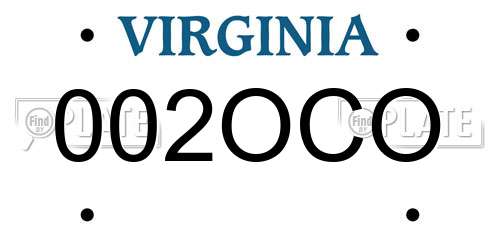 002OCO Virginia License Plate