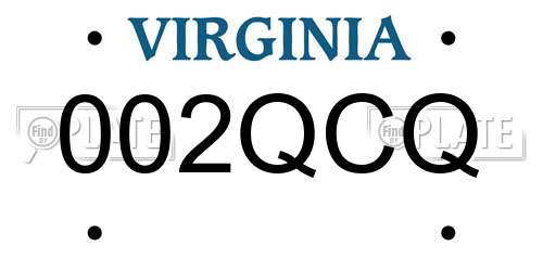 002QCQ Virginia License Plate