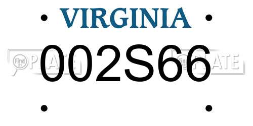 002S66 Virginia License Plate
