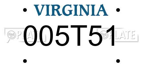 005T51 Virginia License Plate