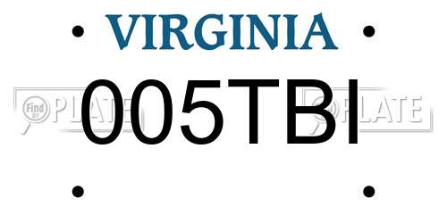 005TBI Virginia License Plate