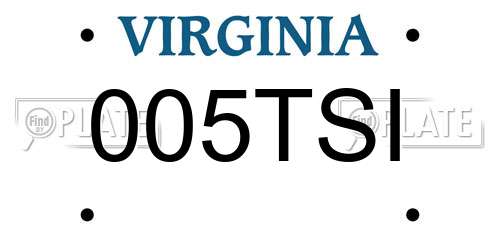 005TSI Virginia License Plate