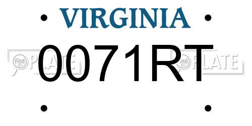 0071RT Virginia License Plate