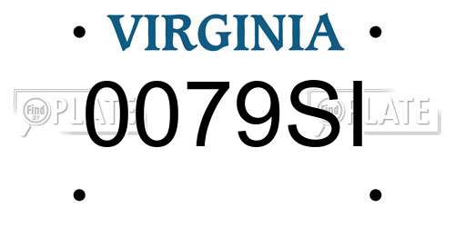 0079SI Virginia License Plate