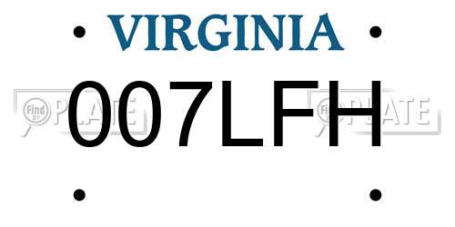 007LFH Virginia License Plate