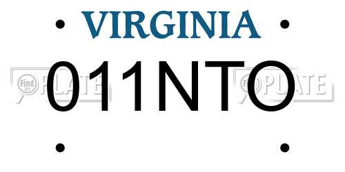 011NTO Virginia License Plate