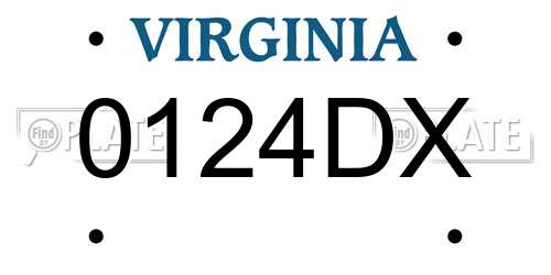 0124DX Virginia License Plate
