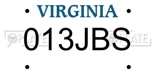 013JBS Virginia License Plate