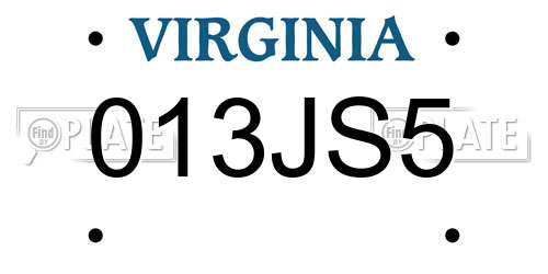 013JS5 Virginia License Plate