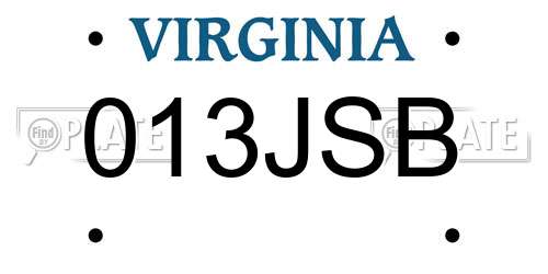 013JSB Virginia License Plate