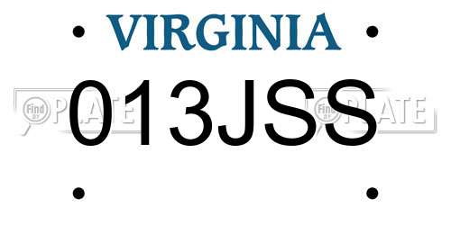 013JSS Virginia License Plate