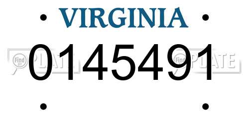 0145491 Virginia License Plate