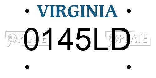 0145LD Virginia License Plate