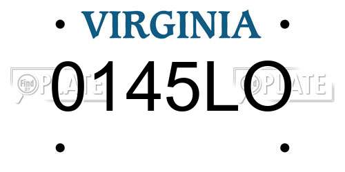 0145LO Virginia License Plate