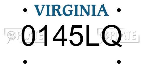 0145LQ Virginia License Plate