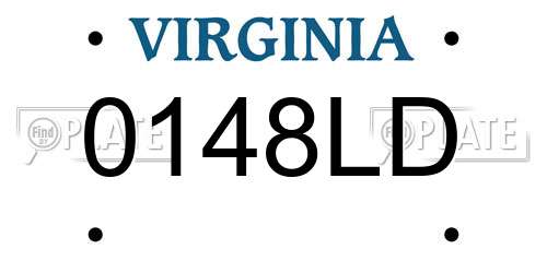 0148LD Virginia License Plate
