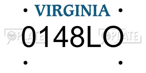 0148LO Virginia License Plate