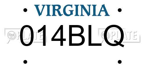 014BLQ Virginia License Plate