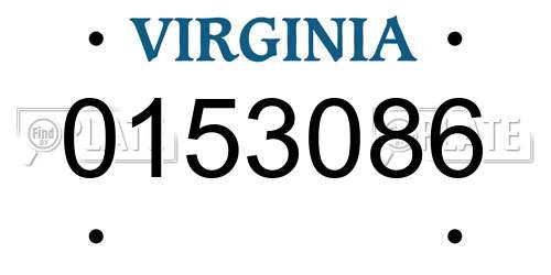 0153086 Virginia License Plate
