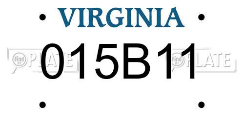 015B11 Virginia License Plate