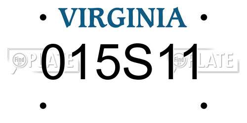 015S11 Virginia License Plate