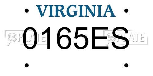 0165ES Virginia License Plate