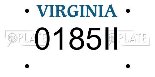 0185II Virginia License Plate