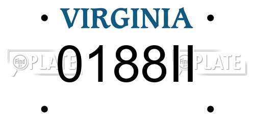 0188II Virginia License Plate