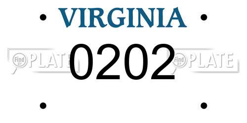 0202 Virginia License Plate