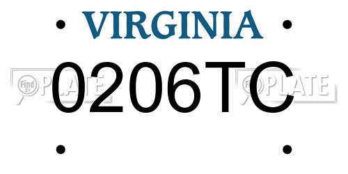 0206TC Virginia License Plate
