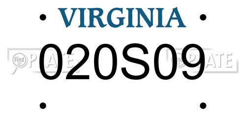 020S09 Virginia License Plate