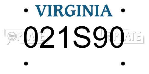 021S90 Virginia License Plate