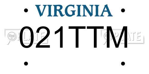021TTM Virginia License Plate