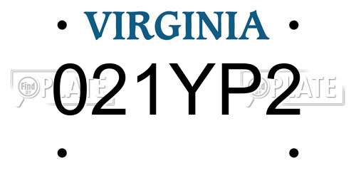 021YP2 Virginia License Plate