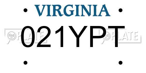 021YPT Virginia License Plate