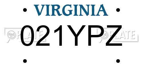 021YPZ Virginia License Plate
