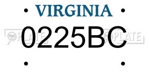 0225BC Virginia License Plate