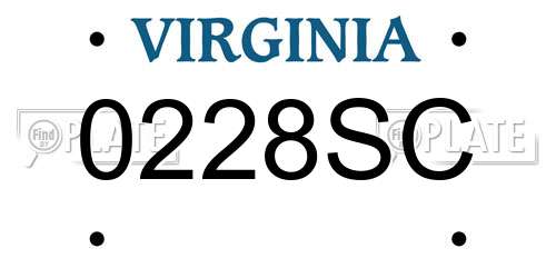 0228SC Virginia License Plate