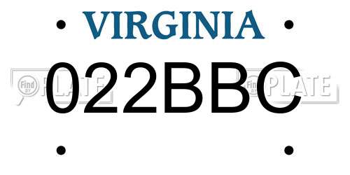 022BBC Virginia License Plate