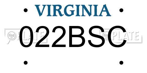 022BSC Virginia License Plate