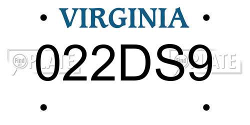 022DS9 Virginia License Plate