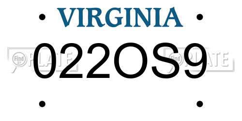 022OS9 Virginia License Plate