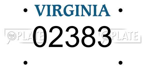 02383 Virginia License Plate