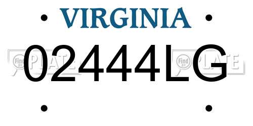 02444LG Virginia License Plate
