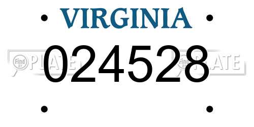 024528 Virginia License Plate