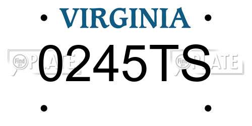 0245TS Virginia License Plate